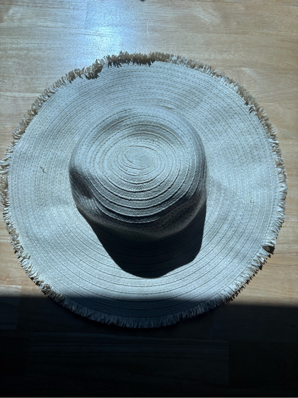Wide Brim Straw Sun Hat - Natural Beige